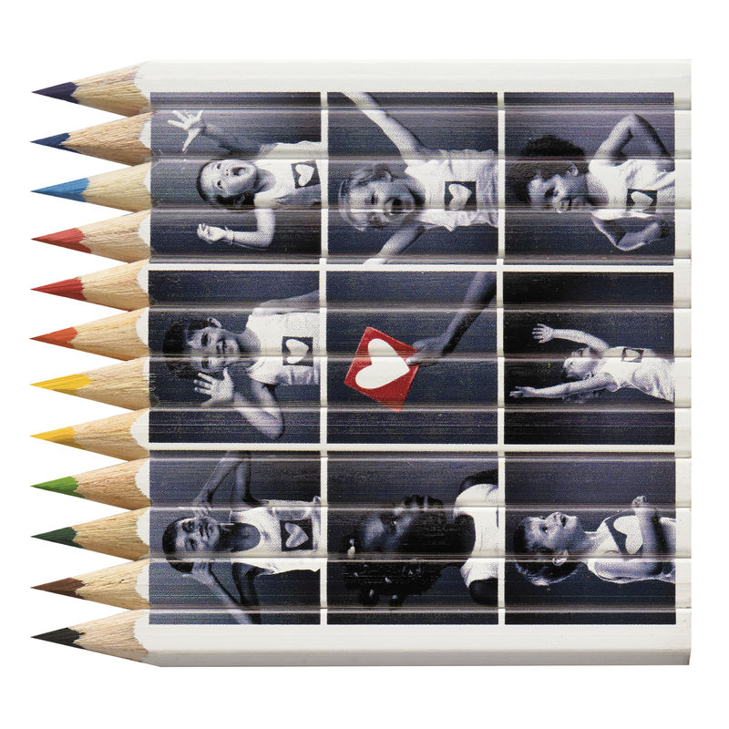 Set Quadri 12 Couleurs 8,7 cm | Crayon Couleur Publicitaire 3