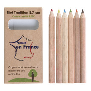 Etui 6 Crayons Couleurs Eco 8,7 cm | Crayon Couleur Publicitaire 2