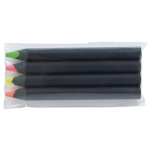 Sachet 4 Surligneurs Black 8,7 cm | Set d'Écriture