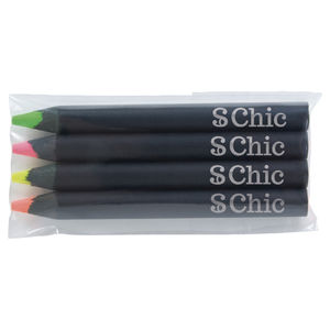 Sachet 4 Surligneurs Black 8,7 cm | Set d'Écriture 2