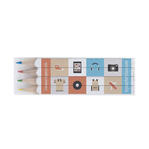 Set Quadri 4 Couleurs 8,7 cm | Crayon Couleur Publicitaire 1