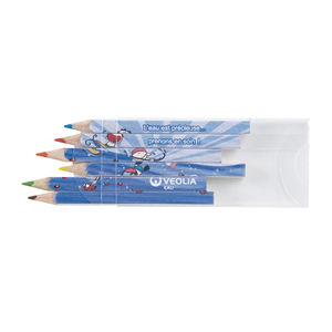 Set Quadri 6 Couleurs 8,7 cm | Crayon Couleur Publicitaire 2